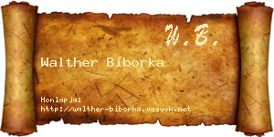 Walther Bíborka névjegykártya